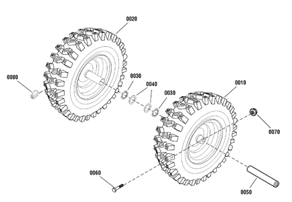 Wheels And Tires Group Diagram and Parts List for 1695750-18-2830-30 2009 Briggs and Stratton Snow Blower